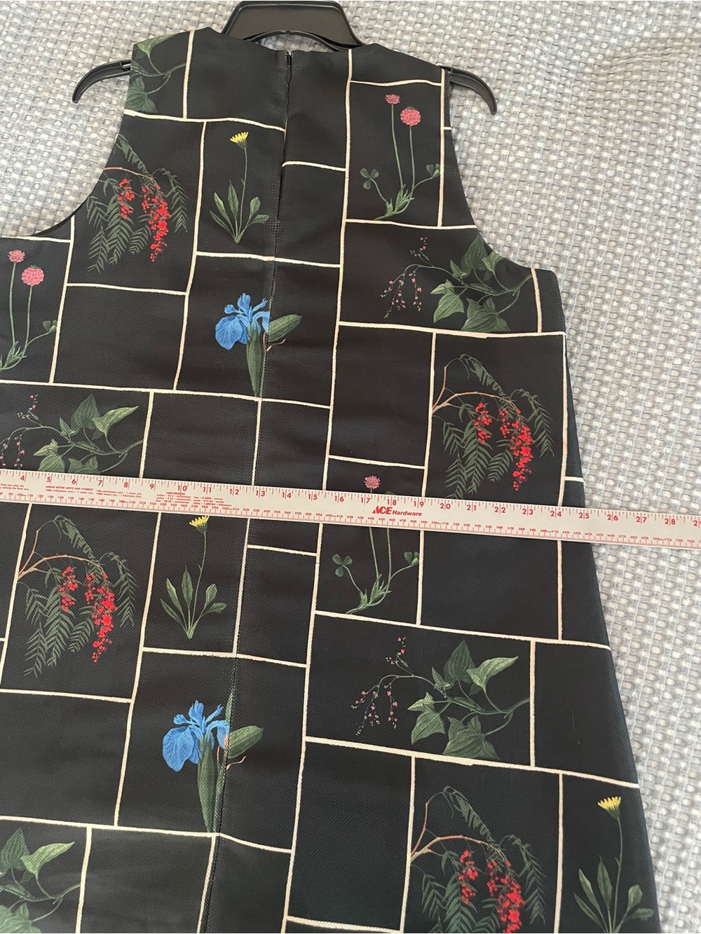 Tuckernuck Black Grid Floral A-Line Mini Dress - Picture 8 of 15